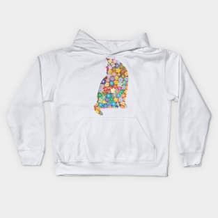 Floral cat design Kids Hoodie